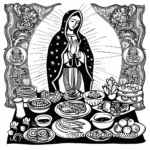 Celebratory Feast of Virgen de Guadalupe Coloring Pages 3