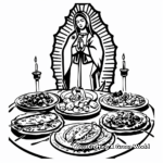 Celebratory Feast of Virgen de Guadalupe Coloring Pages 4