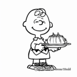 Charlie Brown Serving Thanksgiving Dinner Coloring Pages 2