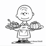 Charlie Brown Serving Thanksgiving Dinner Coloring Pages 4