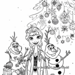 Charming Frozen Christmas Coloring Pages 1
