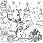 Charming Frozen Christmas Coloring Pages 3