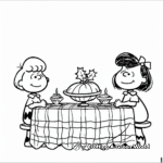 Charming Lucy and Linus Thanksgiving Coloring Pages 2