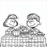 Charming Lucy and Linus Thanksgiving Coloring Pages 3