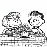 Charming Lucy and Linus Thanksgiving Coloring Pages 4