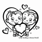 Charming Preschool Valentine's Day Heart Coloring Pages 1