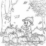 Charming Thanksgiving Fall Scenery Coloring Pages 2