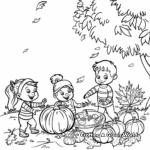 Charming Thanksgiving Fall Scenery Coloring Pages 3