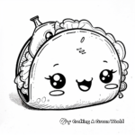 Cheerful Kawaii Taco Coloring Pages 1
