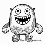 Cheerful Wavy Arm Monster Coloring Pages 1