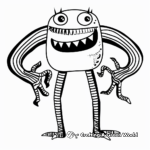 Cheerful Wavy Arm Monster Coloring Pages 2