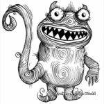 Cheerful Wavy Arm Monster Coloring Pages 3
