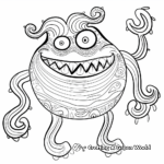 Cheerful Wavy Arm Monster Coloring Pages 4