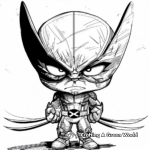 Chibi Wolverine Coloring Sheets for Children 3