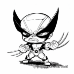 Chibi Wolverine Coloring Sheets for Children 4