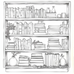 Chic Modern Bookshelf Coloring Pages 2