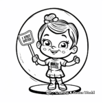 Children's Cute 'I Voted' Sticker Coloring Pages 1