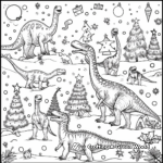 Christmas Day Parade Featuring Various Dinosaurs Coloring Pages 1