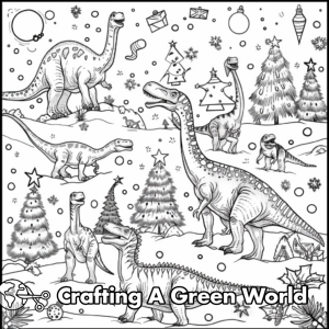 Dinosaur Christmas Coloring Pages - Free &amp; Printable!