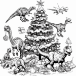 Christmas Day Parade Featuring Various Dinosaurs Coloring Pages 2