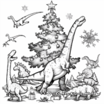 Christmas Day Parade Featuring Various Dinosaurs Coloring Pages 3