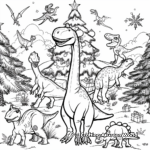 Christmas Day Parade Featuring Various Dinosaurs Coloring Pages 4