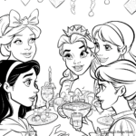 Christmas Disney Princesses Gathering Coloring Pages 1