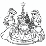 Christmas Disney Princesses Gathering Coloring Pages 3