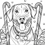 Christmas Labrador Retrievers With Candy Canes Coloring Pages 2