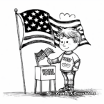 Classic American Flag With 'Vote' Text Coloring Pages 1