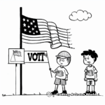 Classic American Flag With 'Vote' Text Coloring Pages 2