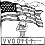 Classic American Flag With 'Vote' Text Coloring Pages 3