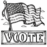 Classic American Flag With 'Vote' Text Coloring Pages 4
