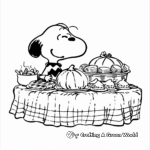Classic Charlie Brown and Snoopy Thanksgiving Coloring Pages 3