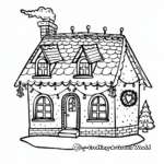 Classic Christmas House with Lights Coloring Pages 1