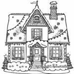Classic Christmas House with Lights Coloring Pages 2