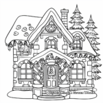 Classic Christmas House with Lights Coloring Pages 3