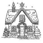 Classic Christmas House with Lights Coloring Pages 4