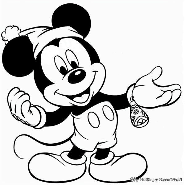 Classic Disney Christmas with Mickey and Minnie Coloring Pages 1