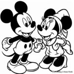 Classic Disney Christmas with Mickey and Minnie Coloring Pages 2