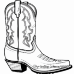 Classic Leather Cowboy Boot Coloring Pages 2