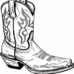 Classic Leather Cowboy Boot Coloring Pages 4