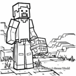 Páginas para colorear del clásico Minecraft Steve 3