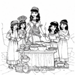 Cleopatra and Her Servants Coloring Pages 1