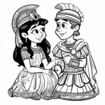 Cleopatra and Mark Antony Story Coloring Pages 4
