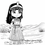 Cleopatra in the Desert: Egyptian-Scene Coloring Pages 3