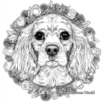 Cocker Spaniel with Christmas Wreath Coloring Pages 1
