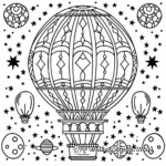 Colorful Carnival Balloon Coloring Pages 2