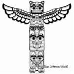 Colorful Tribal Totem Pole Coloring Pages 1