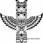 Colorful Tribal Totem Pole Coloring Pages 3
